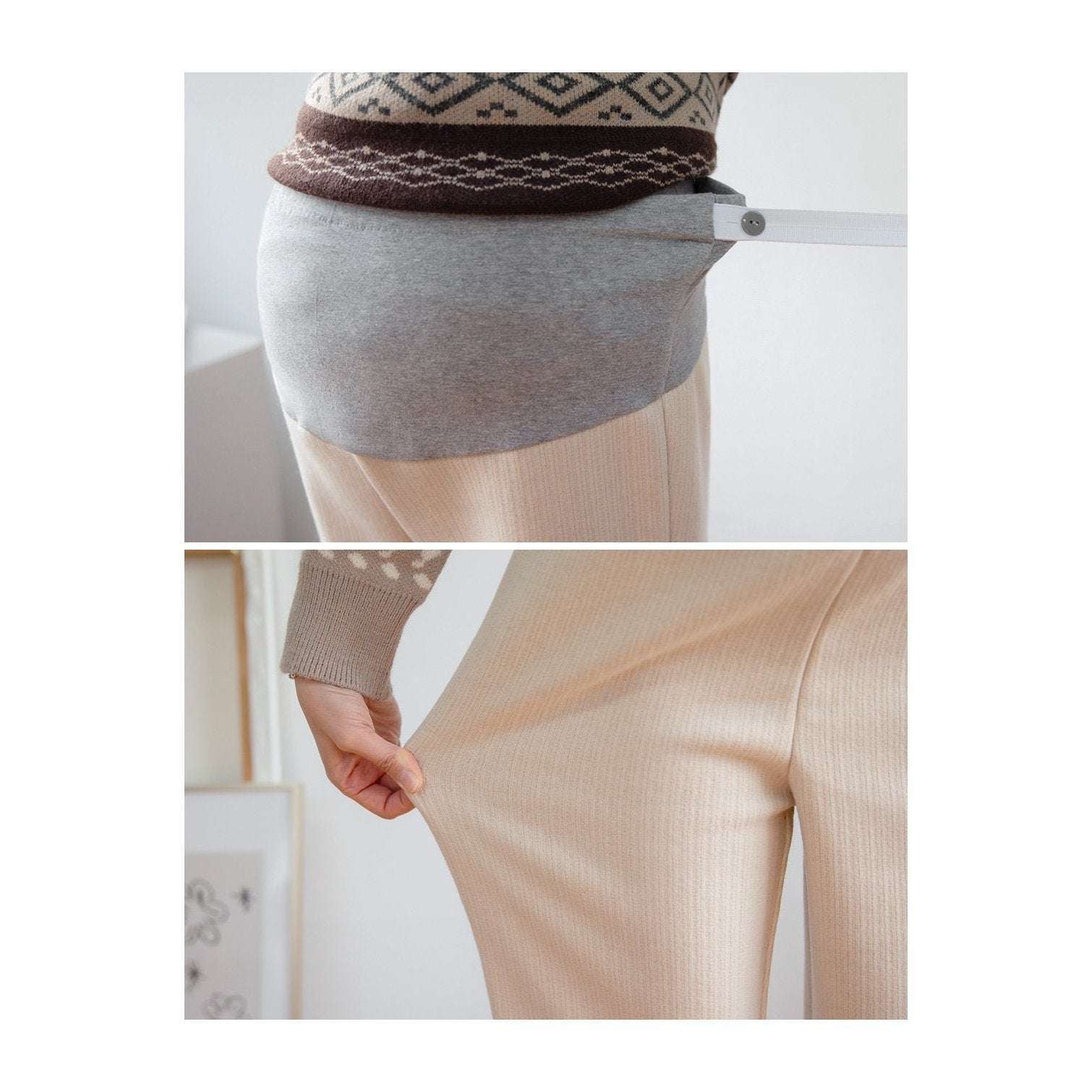 MUMMY.cc:厚實柔軟孕婦針織直筒褲
