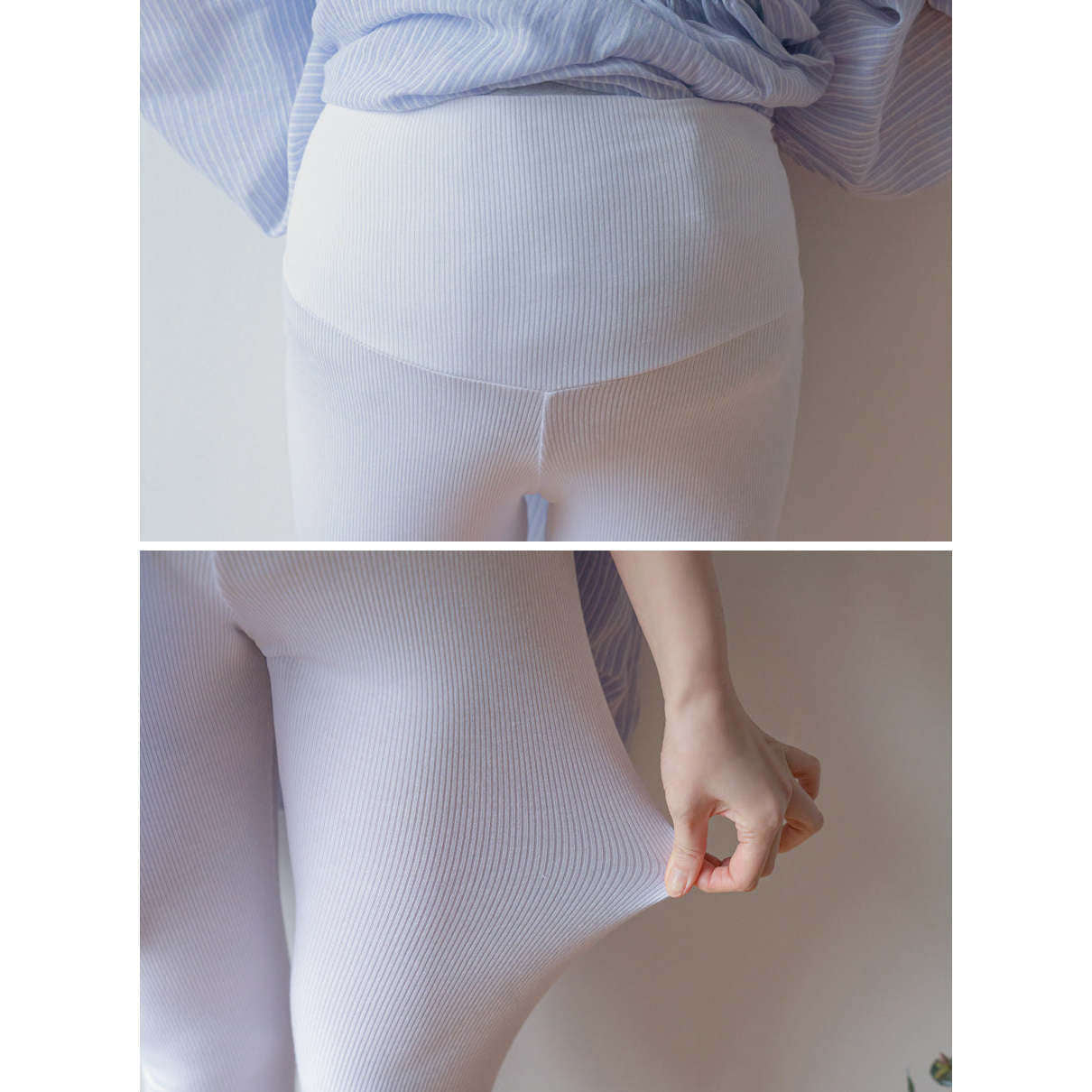 孕婦人造絲羅紋打底褲