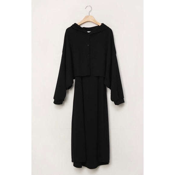 MUMMY.cc:舒適休閒兩件套裝配吊帶裙:Black