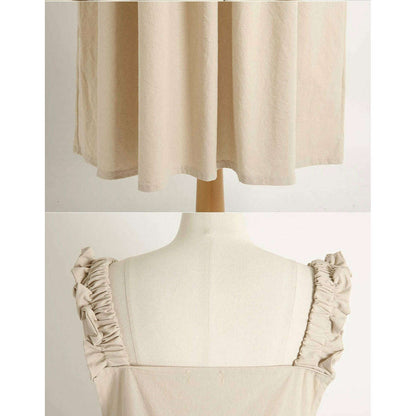 MUMMY.cc:荷葉肩帶可愛棉質連身裙