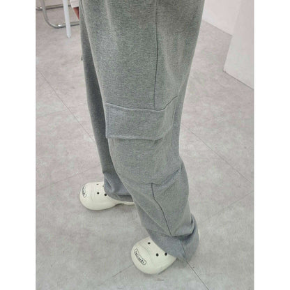 MUMMY.cc:孕婦寬鬆舒適工裝直筒長褲:Gray