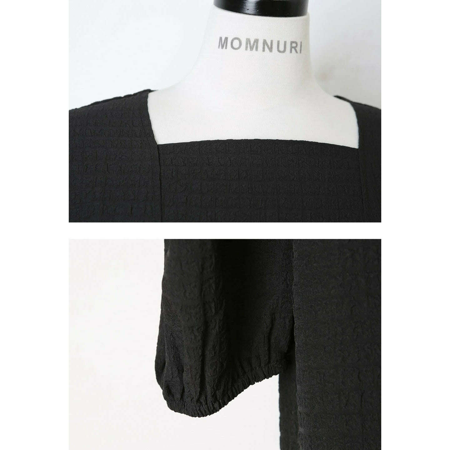 MUMMY.cc:泡袖立體褶皺連身裙