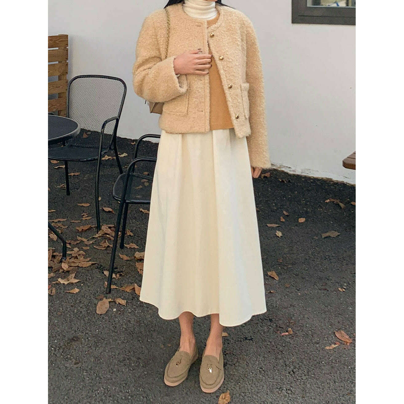 MUMMY.cc:秋冬樽領純色帶口袋連身裙