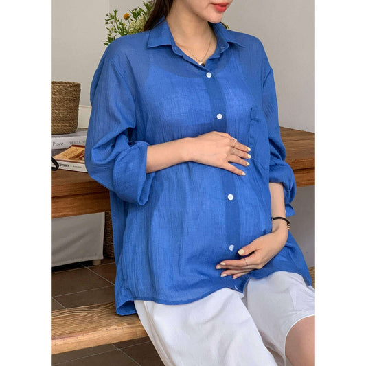 MUMMY.cc:孕婦清涼夏季寬鬆襯衫
