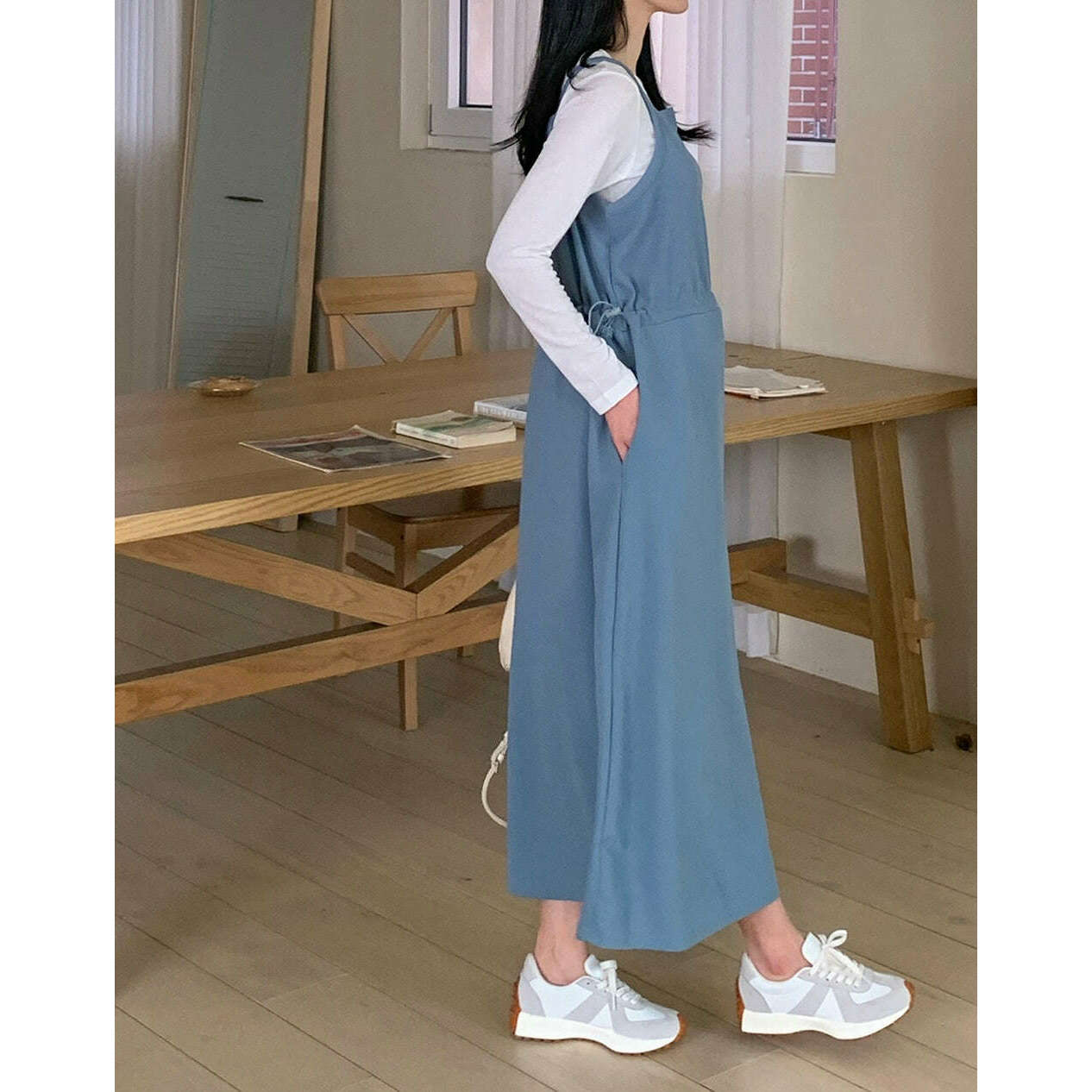 MUMMY.cc:無皺吊帶調節孕婦連身裙