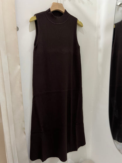 高領背心針織連身裙