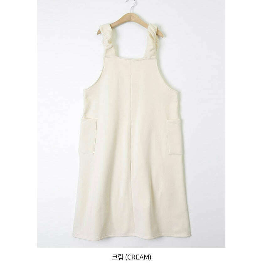 MUMMY.cc:拉絨雲朵吊帶連身裙:Cream
