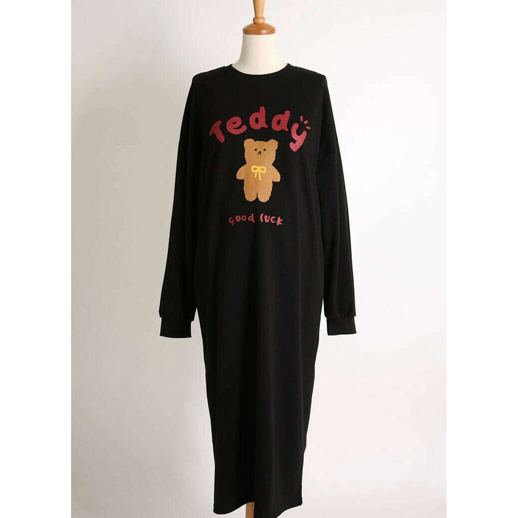 MUMMY.cc:Teddy印花圖案連身裙:Black