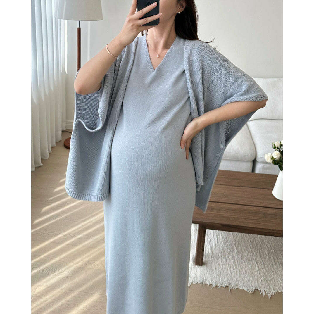 MUMMY.cc:修身V領針織連身裙套裝