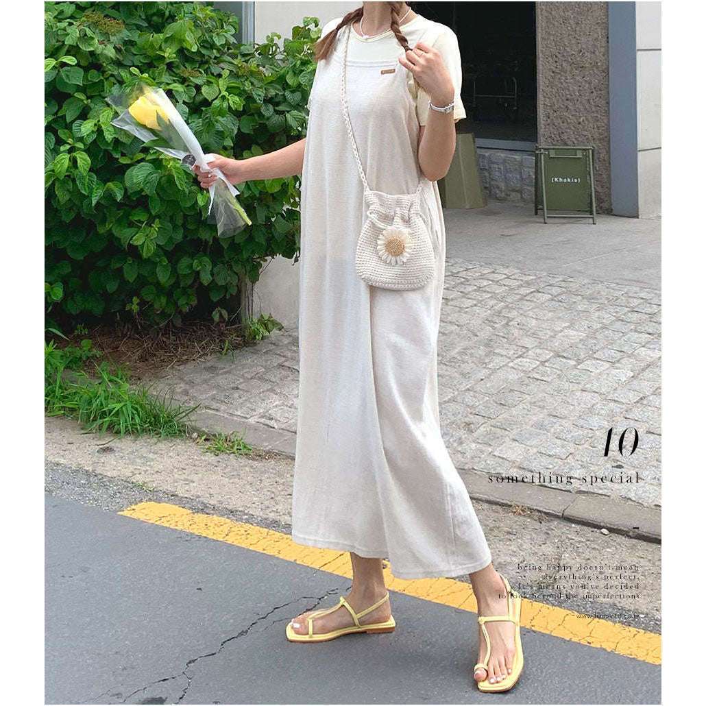 MUMMY.cc:夏日吊帶棉麻透氣連身裙