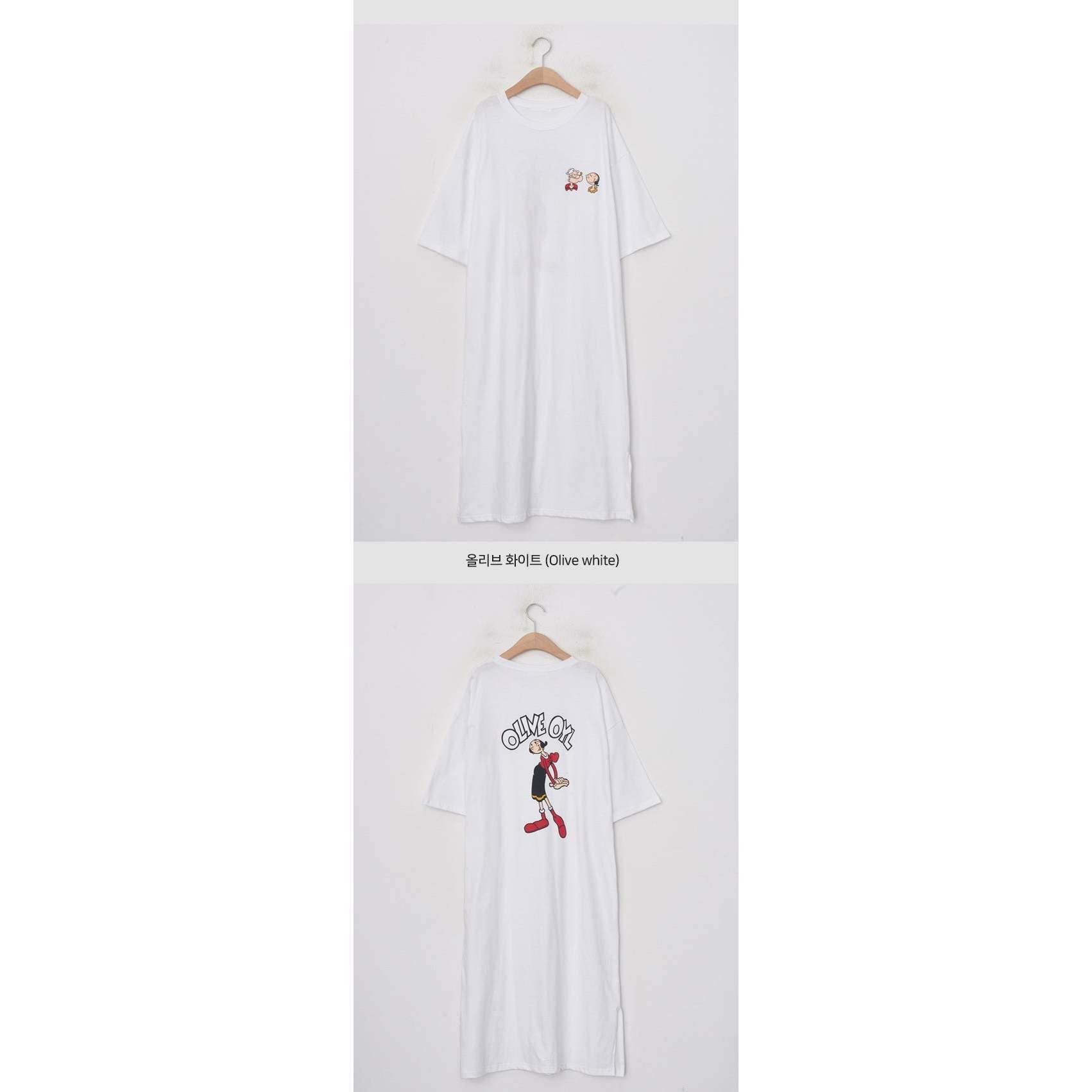 MUMMY.cc:夏季純棉短袖T恤長裙:One-piece (White)