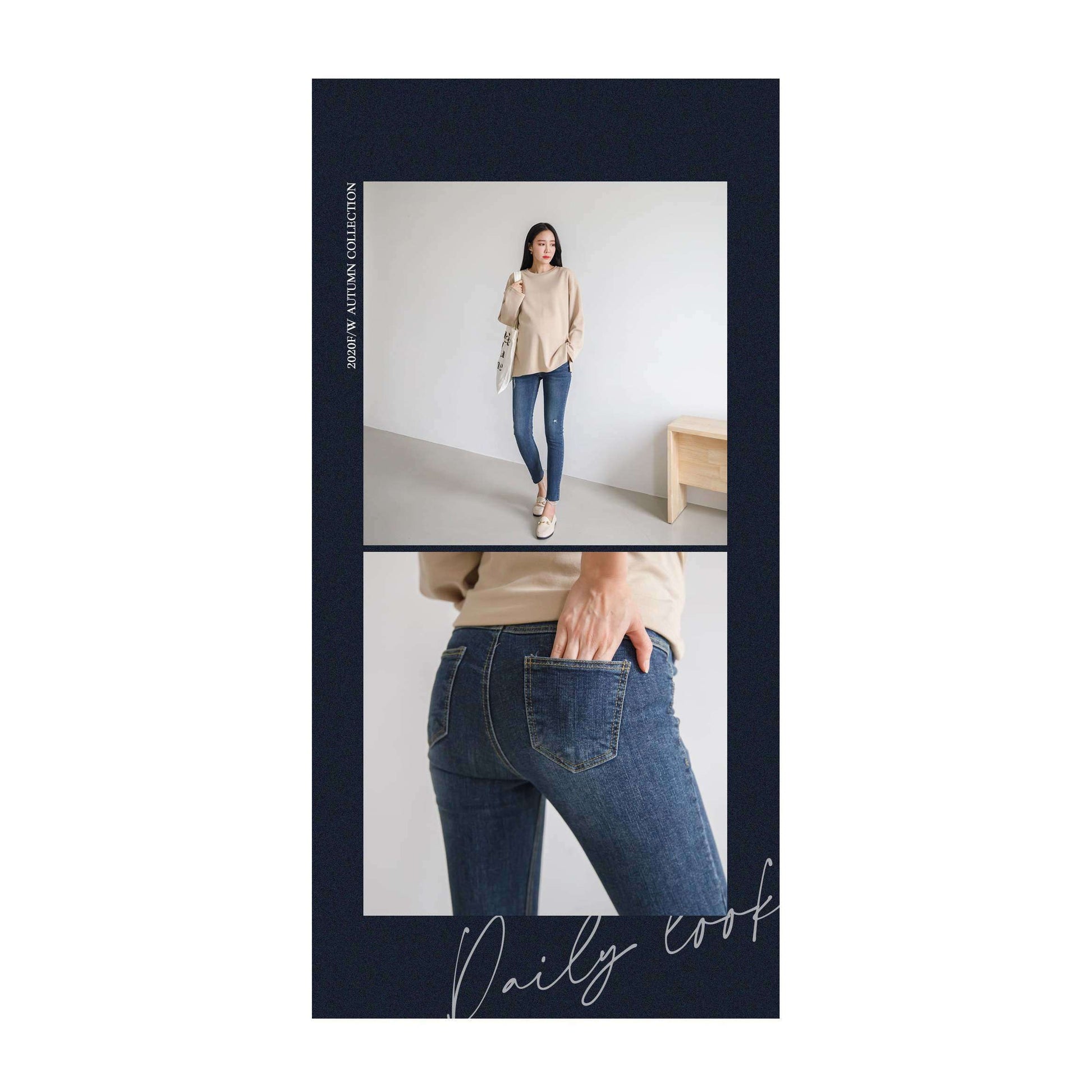 MUMMY.cc:Maternity skinny scratch denim pant