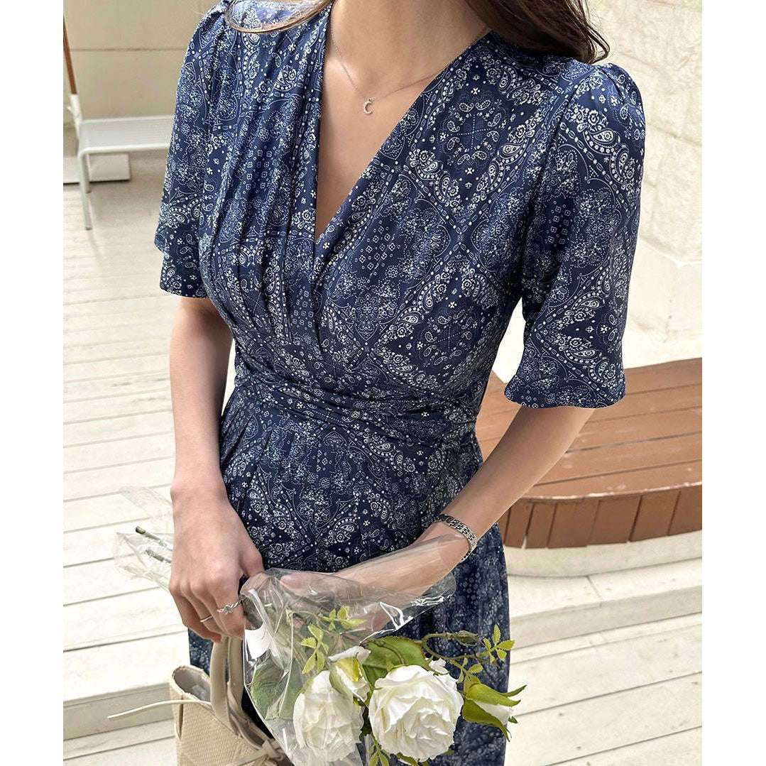 MUMMY.cc:孕婦民族風裹式綁帶連身裙