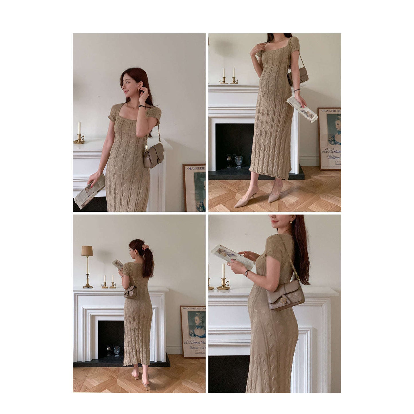 MUMMY.cc:麻花編織修身長針織連身裙