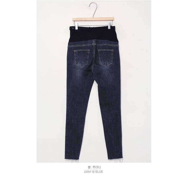 MUMMY.cc:Maternity skinny scratch denim pant