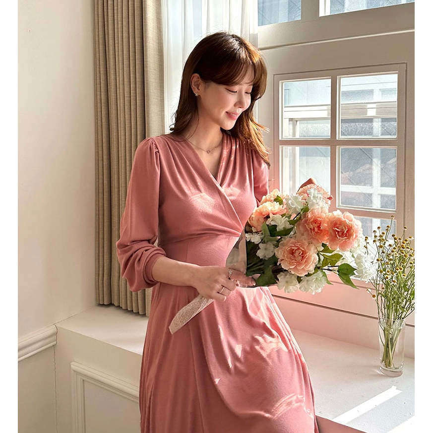 MUMMY.cc:包裹哺乳柔軟綁結孕婦連身裙