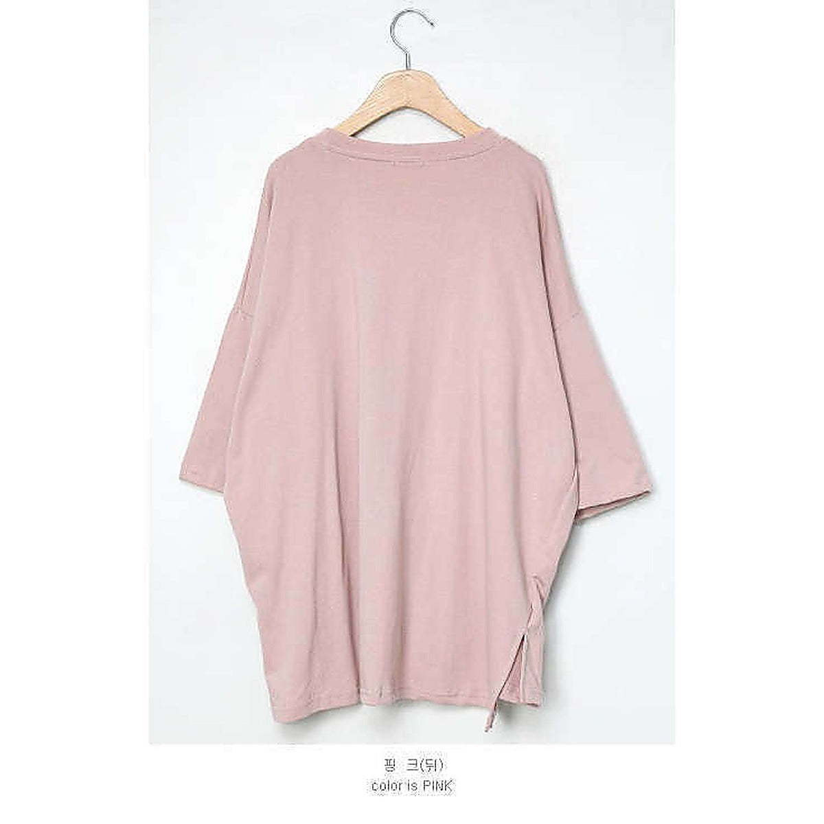 掛拍白底：粉紅色 tee（另一角度）｜Daily basic sweet maternity box tee（第 17 張）
