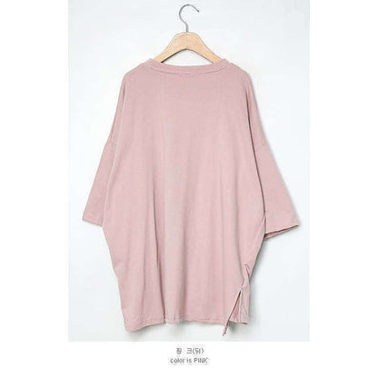 掛拍白底：粉紅色 tee（另一角度）｜Daily basic sweet maternity box tee（第 17 張）