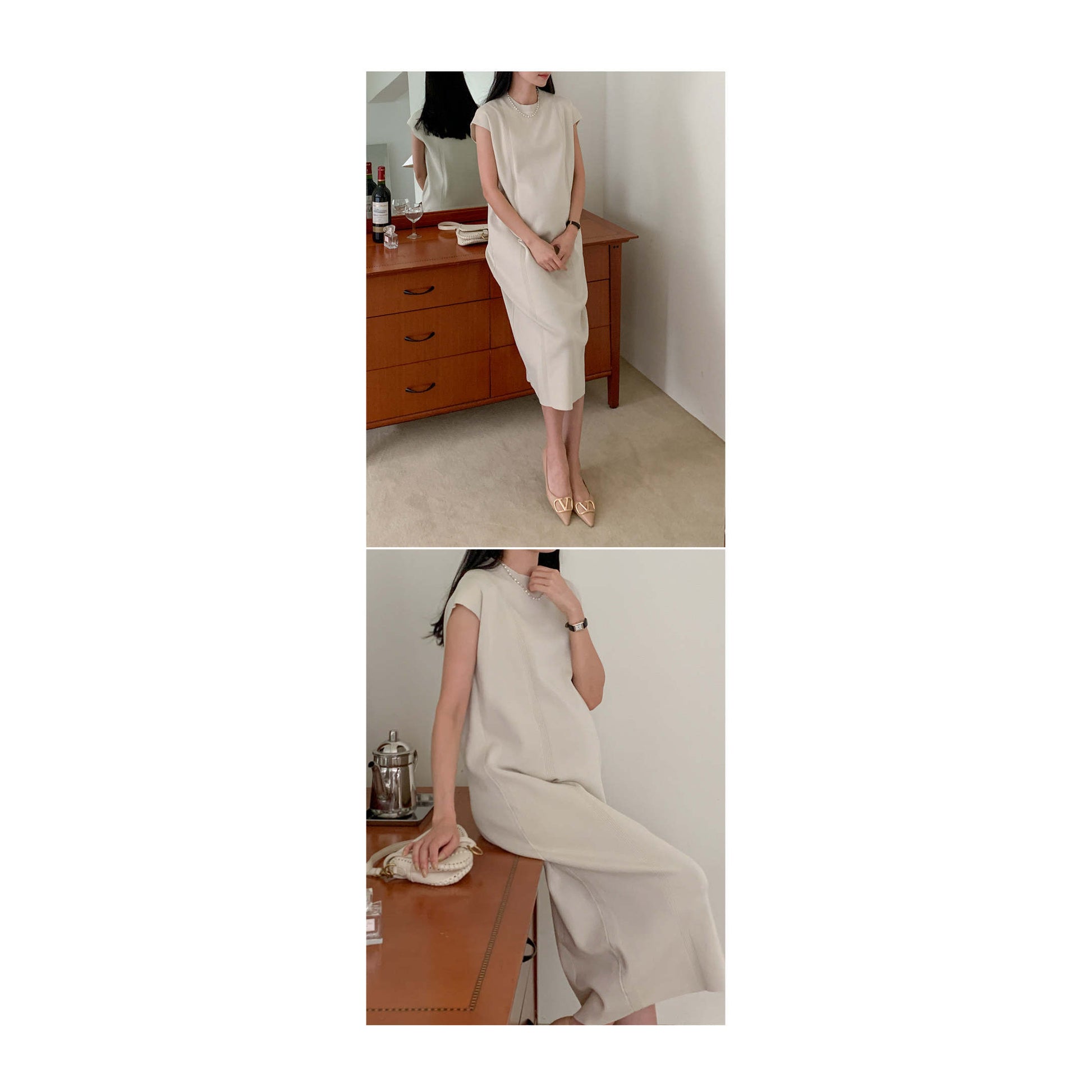 羅紋披肩開衫孕婦裙套裝