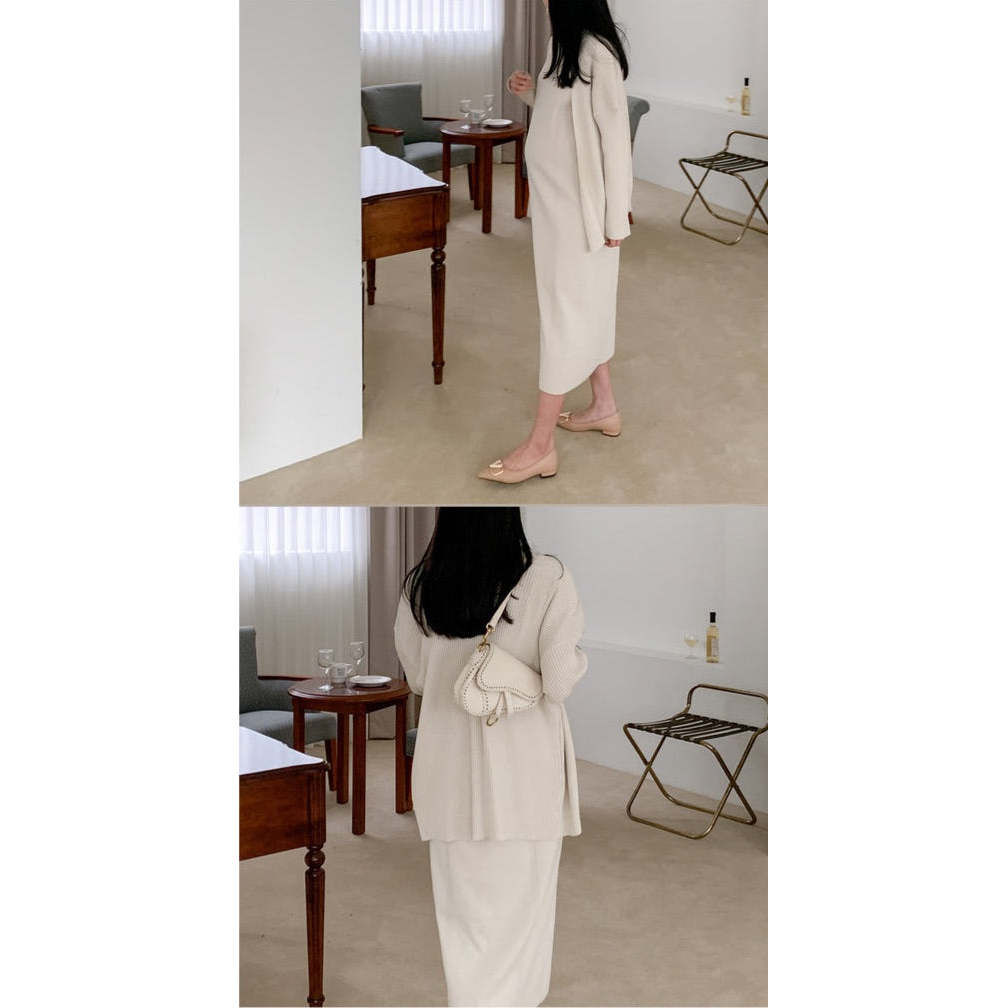 羅紋披肩開衫孕婦裙套裝