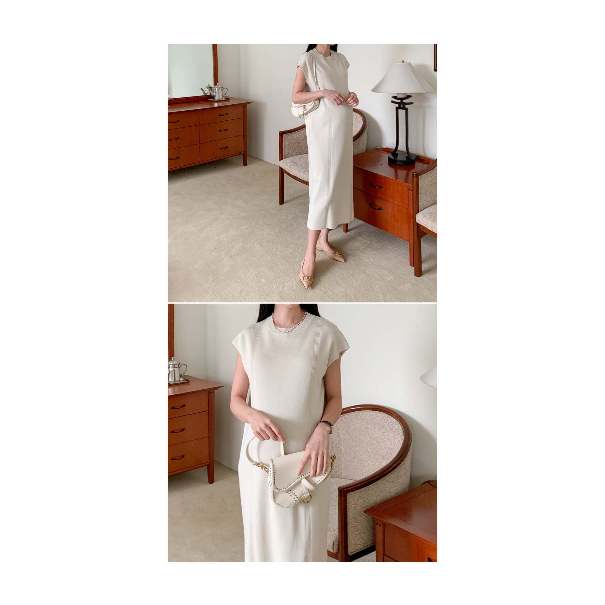 羅紋披肩開衫孕婦裙套裝