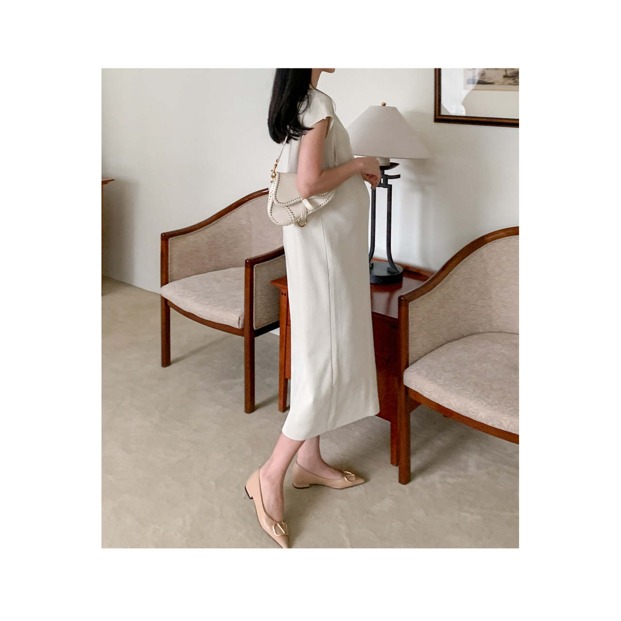 羅紋披肩開衫孕婦裙套裝